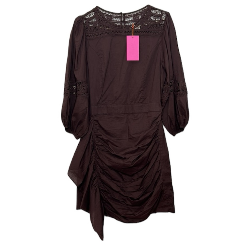 RHODE Chocolate Ruched Mini Dress - Picture 10 of 13